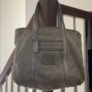 Silver Coach Tote Bag